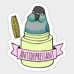 antidepressant turquoise conure Sticker